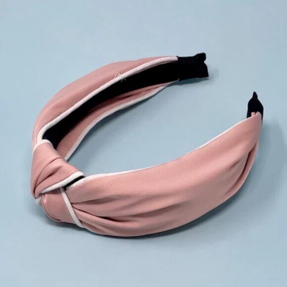 NWT Leah Piped Top Knot Pink Headband - Picture 6 of 6
